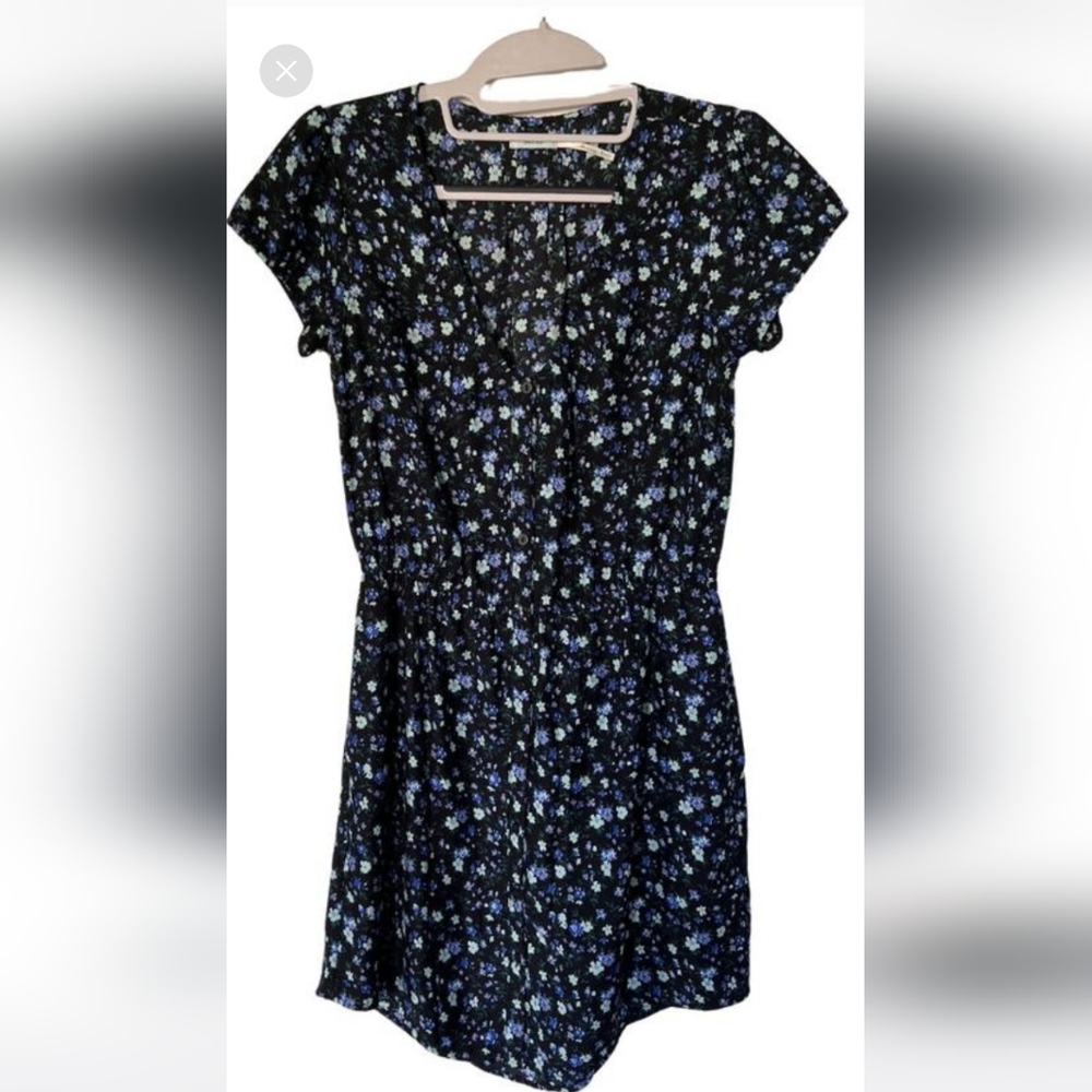 Kimchi Blue Black and Blue Floral Dress SMALL Elena Gilbert